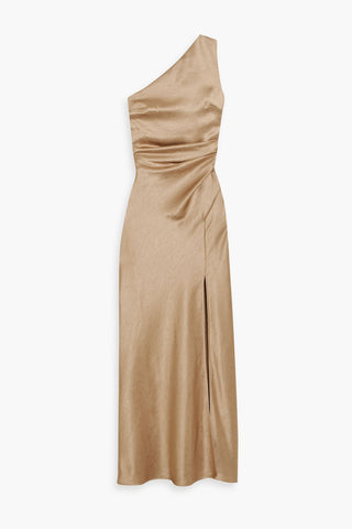 BEC & BRIDGE DREAMER ONE-SHOULDER SATIN MAXI DRESS - Size 10