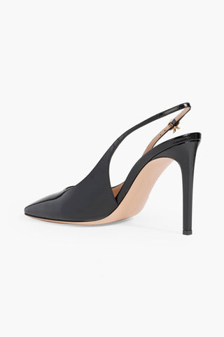GIANVITO ROSSI CHRISTINA GLOSSED-LEATHER SLINGBACK PUMPS - Size 40