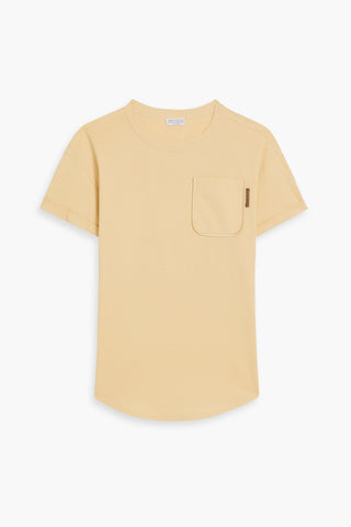 BRUNELLO CUCINELLI BEAD-EMBELLISHED COTTON-JERSEY T-SHIRT - Size XS
