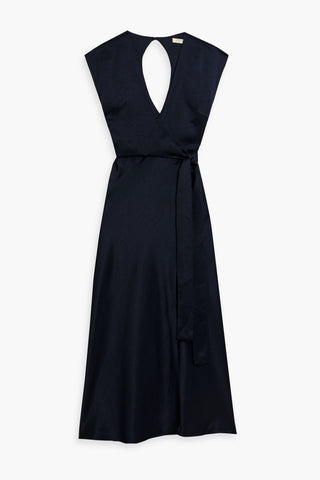 BEC & BRIDGE THE DREAMER WRAP-EFFECT SATIN-CREPE MIDI DRESS - Size 10