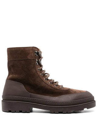 Brunello Cucinelli Brunello Cucinelli Suede Combat Boots with Lug Sole