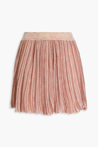 ISABEL MARANT BRAYTON METALLIC RIBBED-KNIT MINI SKIRT - Size 36