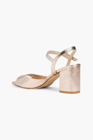 STUART WEITZMAN TIA 75 METALLIC TEXTURED-LEATHER SANDALS - Size 8