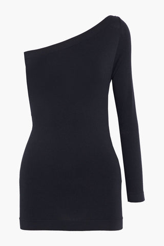 HELMUT LANG ONE-SHOULDER STRETCH-KNIT TOP - Size XS/S