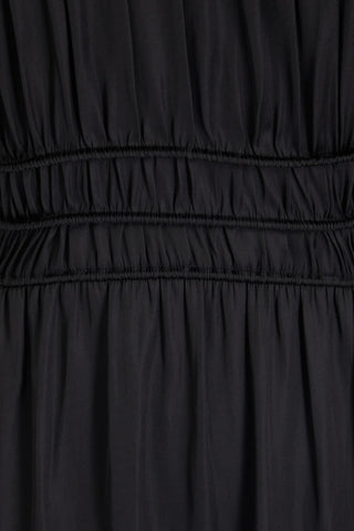 MAJE CUTOUT SHIRRED SATIN MIDI DRESS - Size 42