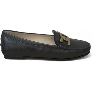 Tods Leather Gommino Loafers in Dark Grey
