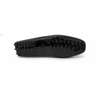 Tods Black Polished Leather Penny Loafers