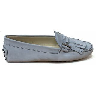 Tods Leather Slip-On Loafers in Grey
