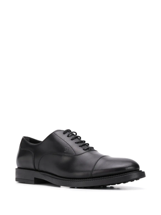 Tods Smooth Leather Lace-Up Cap-Toe Oxford Shoes