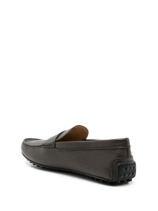Tods Pebbled Leather Gommino Driving Loafers Brown
