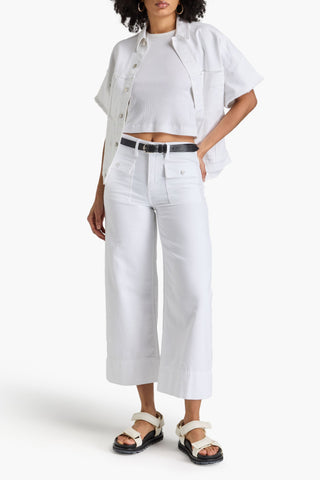 FRAME THE 70S CROPPED COTTON STRAIGHT-LEG PANTS - Size 30