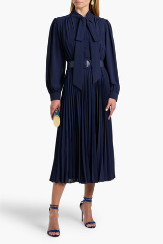 MIKAEL AGHAL CREPE DE CHINE MIDI DRESS - Size 2