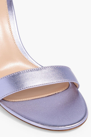 GIANVITO ROSSI PORTOFINO 85 METALLIC LEATHER SANDALS - Size 41
