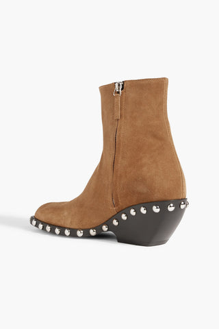 KHAITE HOOPER STUDDED SUEDE ANKLE BOOTS - Size 36
