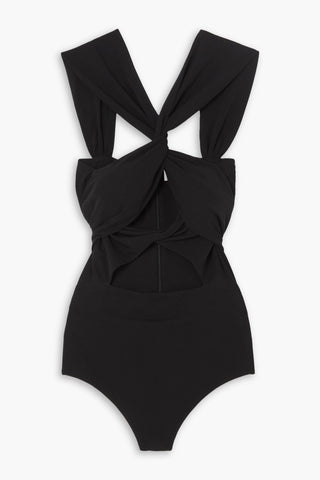 MAGDA BUTRYM TWIST-FRONT CUTOUT STRETCH-JERSEY BODYSUIT - Size 40
