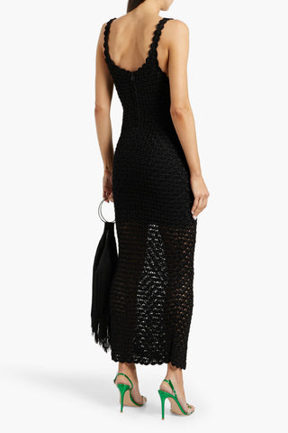 ALICE + OLIVIA BRAY SCALLOPED CROCHET MAXI DRESS - Size S