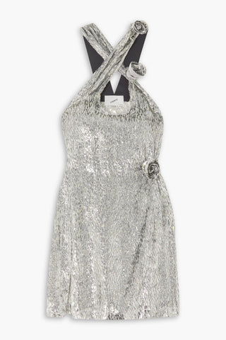 COPERNI APPLIQUD METALLIC FIL COUP VOILE MINI DRESS - Size S