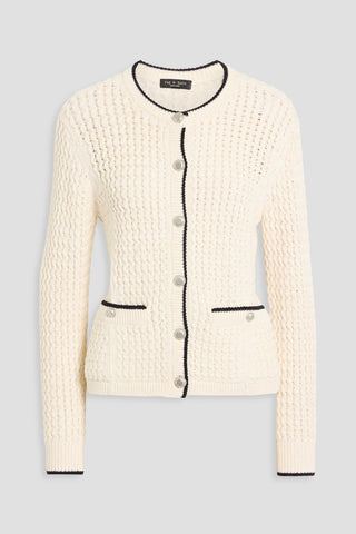RAG & BONE DARIA CABLE-KNIT COTTON-BLEND CARDIGAN - Size S