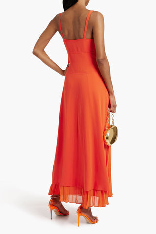 SIMKHAI SEQUOIA PLEATED CHIFFON AND CREPE MAXI DRESS - Size 4
