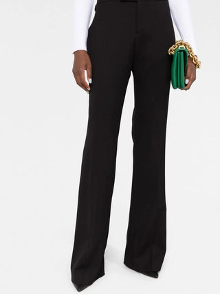 Tom Ford Crepe High-Waist Flared Trousers Black
