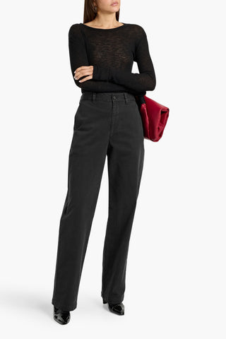 NILI LOTAN ELLIOT STRETCH-COTTON TWILL STRAIGHT-LEG PANTS - Size 10
