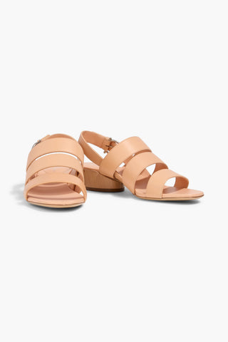 FERRAGAMO TREZZE 30 LEATHER SLINGBACK SANDALS - Size 7