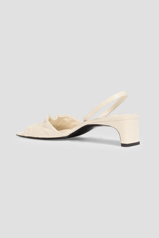 TOTEME THE GATHERED SCOOP CRINKLED GLOSSED-LEATHER SLINGBACK SANDALS - Size 39
