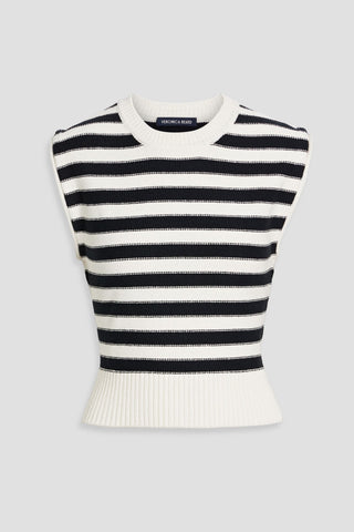 VERONICA BEARD VERA STRIPED COTTON VEST - Size S