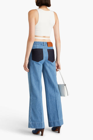 ALICE + OLIVIA LATIA CROPPED STRETCH-JERSEY TOP - Size S