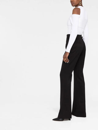Tom Ford Crepe High-Waist Flared Trousers Black