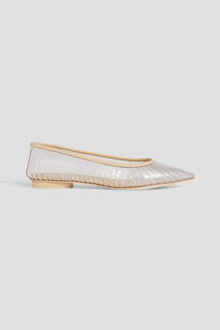 CULT GAIA LEENA LEATHER-TRIMMED PVC POINT-TOE FLATS - Size 40