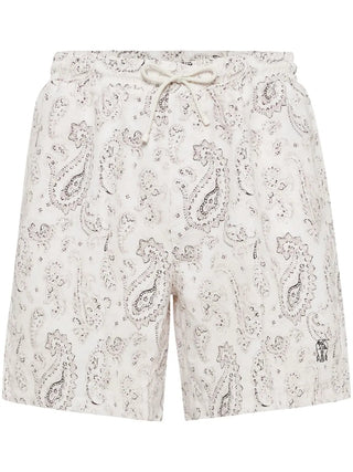Brunello Cucinelli Paisley Print Drawstring Swim Shorts