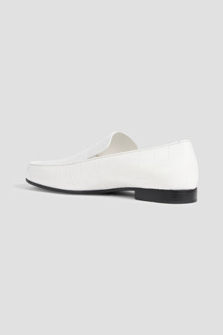 TOTEME CROC-EFFECT LEATHER LOAFERS - Size 38