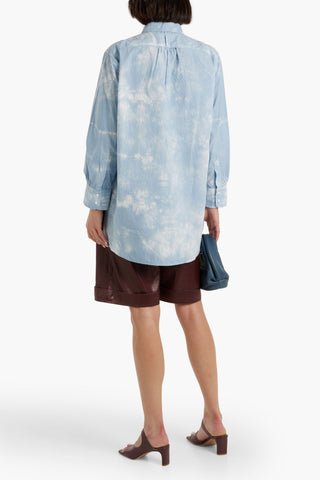 NILI LOTAN AMBROISE TIE-DYED CRINKLED COTTON TUNIC - Size S