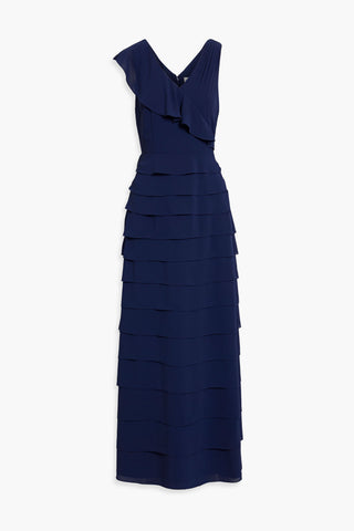 MIKAEL AGHAL RUFFLED CREPE MAXI DRESS - Size 4