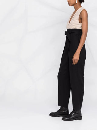 Brunello Cucinelli Two-Tone Sleeveless V-Neck Jumpsuit