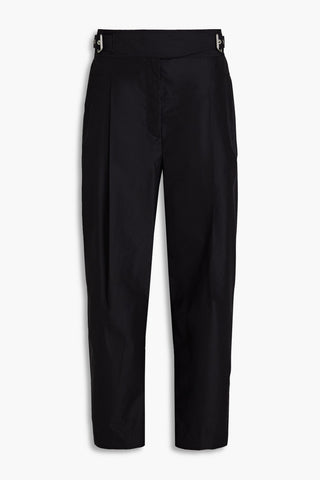 3.1 PHILLIP LIM CROPPED BELTED COTTON-BLEND POPLIN TAPERED PANTS - Size 4
