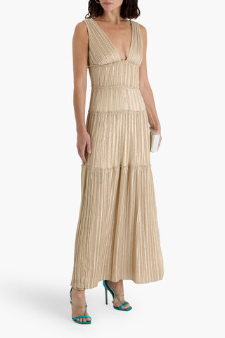 SIMKHAI VALLEN PLEATED LAM GOWN - Size 4