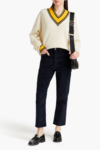 RAG & BONE WREN CROPPED COTTON-BLEND CORDUROY STRAIGHT-LEG PANTS - Size 24