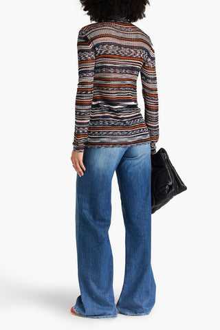 MISSONI SPACE-DYED POINTELLE-KNIT SHIRT - Size 44