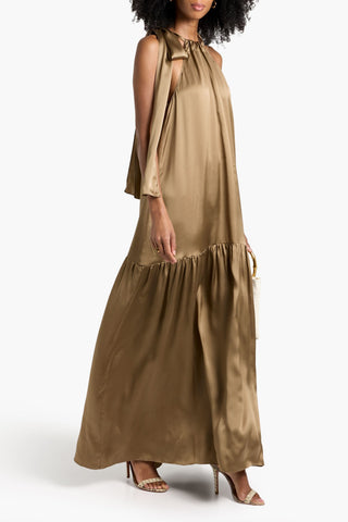 VERONICA DE PIANTE HARPER SILK-CHARMEUSE MAXI DRESS - Size 40