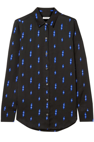 EQUIPMENT ESSENTIAL PRINTED WASHED-CREPE SHIRT - Size XS