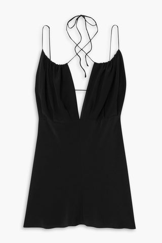 TOTEME TIE-DETAILED GATHERED SILK CREPE DE CHINE CAMISOLE - Size 42