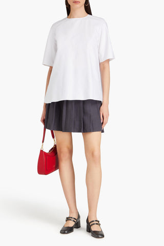 THOM BROWNE OXFORD-PANELED COTTON-POPLIN TOP - Size 44