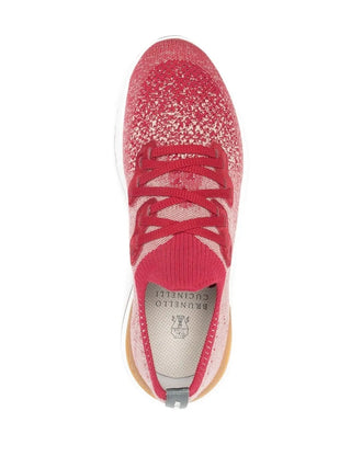 Brunello Cucinelli Two-Tone Knit Sock-Fit Low-Top Sneakers
