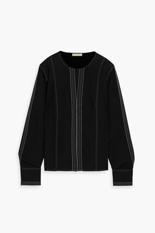 ULLA JOHNSON SAFI EMBROIDERED CREPE BLOUSE - Size 0