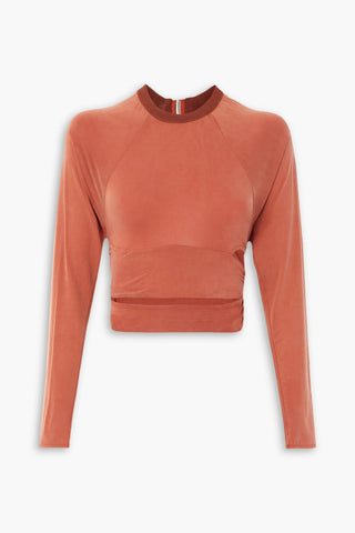 JACQUEMUS ESPELHO CROPPED CUTOUT STRETCH-JERSEY TOP - Size L