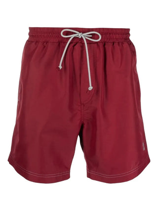 Brunello Cucinelli Technical Fabric Drawstring Swim Shorts with Contrast Stitching