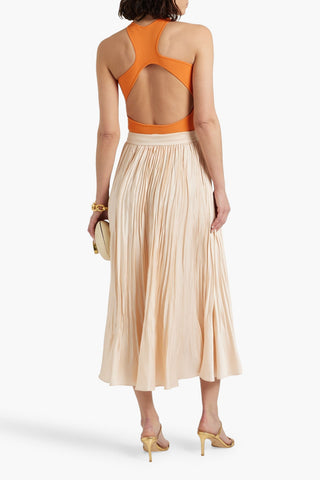 SIMKHAI PLISS-SATIN MIDI SKIRT - Size 10