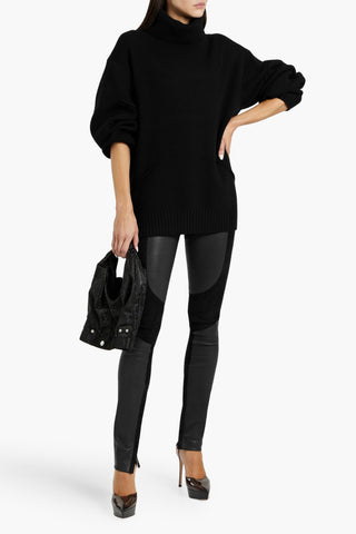 HELMUT LANG CL RACER LEATHER AND SUEDE LEGGINGS - Size 2
